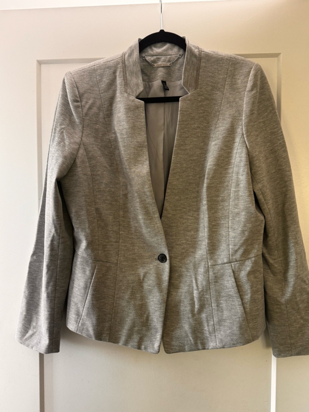 White House Black Market Gray Single-Button Blazer